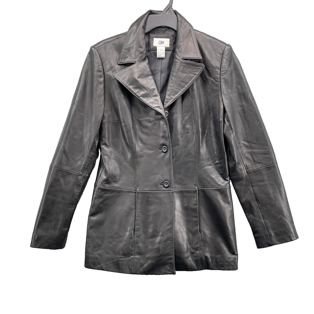 BP 100% Lamb Skin Leather Jacket Womens Large Y2k Moto Chic Corpcore 90s Classic